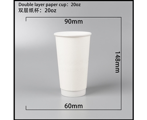 吉林双层中空纸杯-20oz白杯